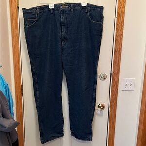 Cabelas Big Men’s Fleece-Lined Denim Blue Jeans  52 x 32